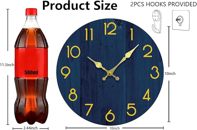 Wall Clock, Modern Wall Clocks Battery Operated, Silent Non Ticking Clock