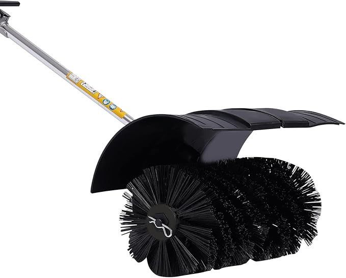 Handheld Sweeper 52CC 2 Stroke Gasoline Power Sweeper Outdoor Sweeping Broom 2.3HP Walk Behind Sweeper Cleaner 23.5'' Turf Lawns Driveway Grass Sweeping Cleaning Tool
