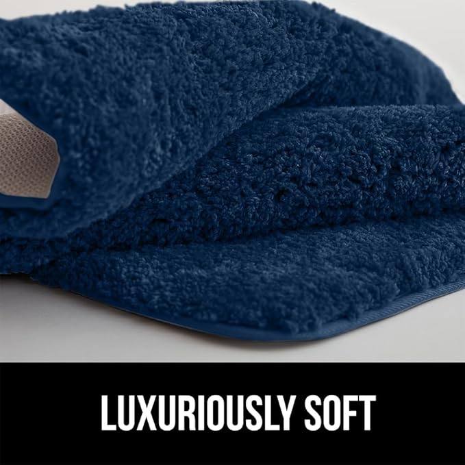 GORILLA GRIP Bathroom Rugs, 30x20, Ultra Soft Absorbent Mat, Thick Plush Bath Rug, Machine Washable, Microfiber Quick Dry, Mats for Shower, Bathtub and Floor, Home Decor Accessories, Navy Blue