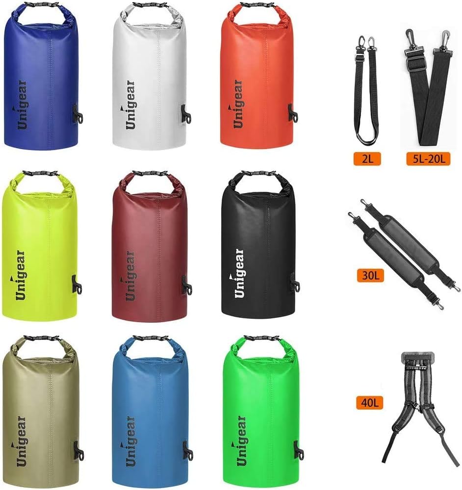 Unigear Waterproof Dry Bag - Lightweight Floating Storage for Kayaking, Fishing & Camping | 2L/5L/10L/20L/30L/40L