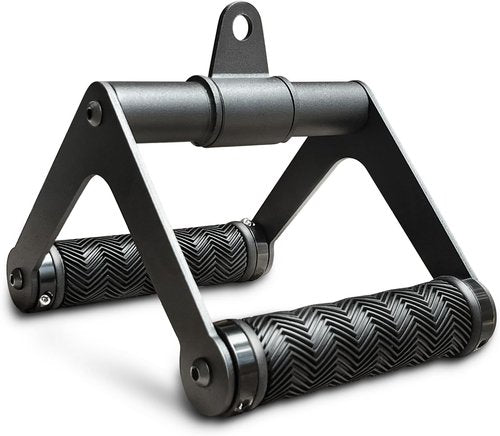 Double D Handle | 360° Rotating Cable Row Attachment for Cable Machines - Soft Rubber Grip