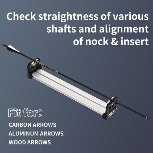 SPG Archery Extended Arrow Spinner, Arrow Spine Tester Straightness Squaring Tool, Arrow Balance Checker Arrow Roller for Checking Arrows (Extended Spinner)