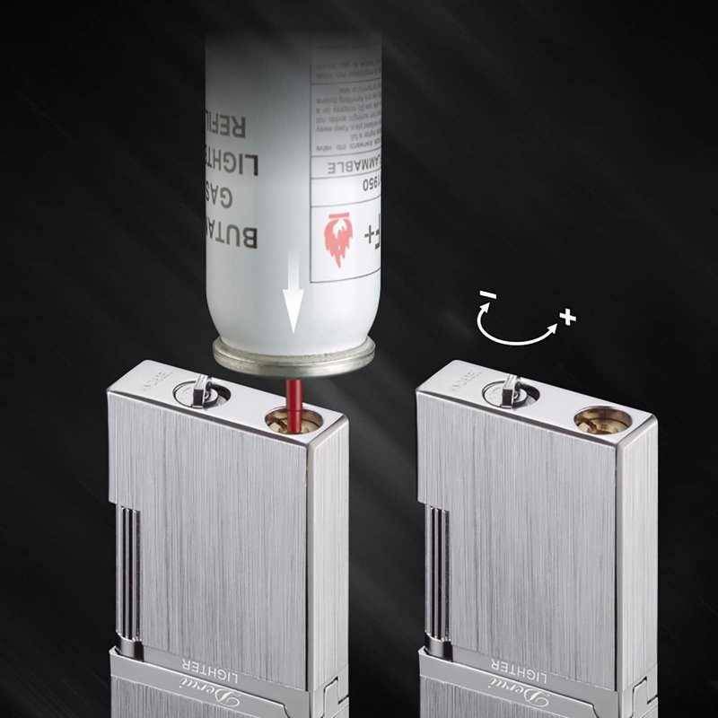 SNYYIAI Classic Lighter, Butane Brushed Metal Lighter, Side Slide Lgnition Steel Tone Trench Lighter for Men Dad Husband Collect,Silver