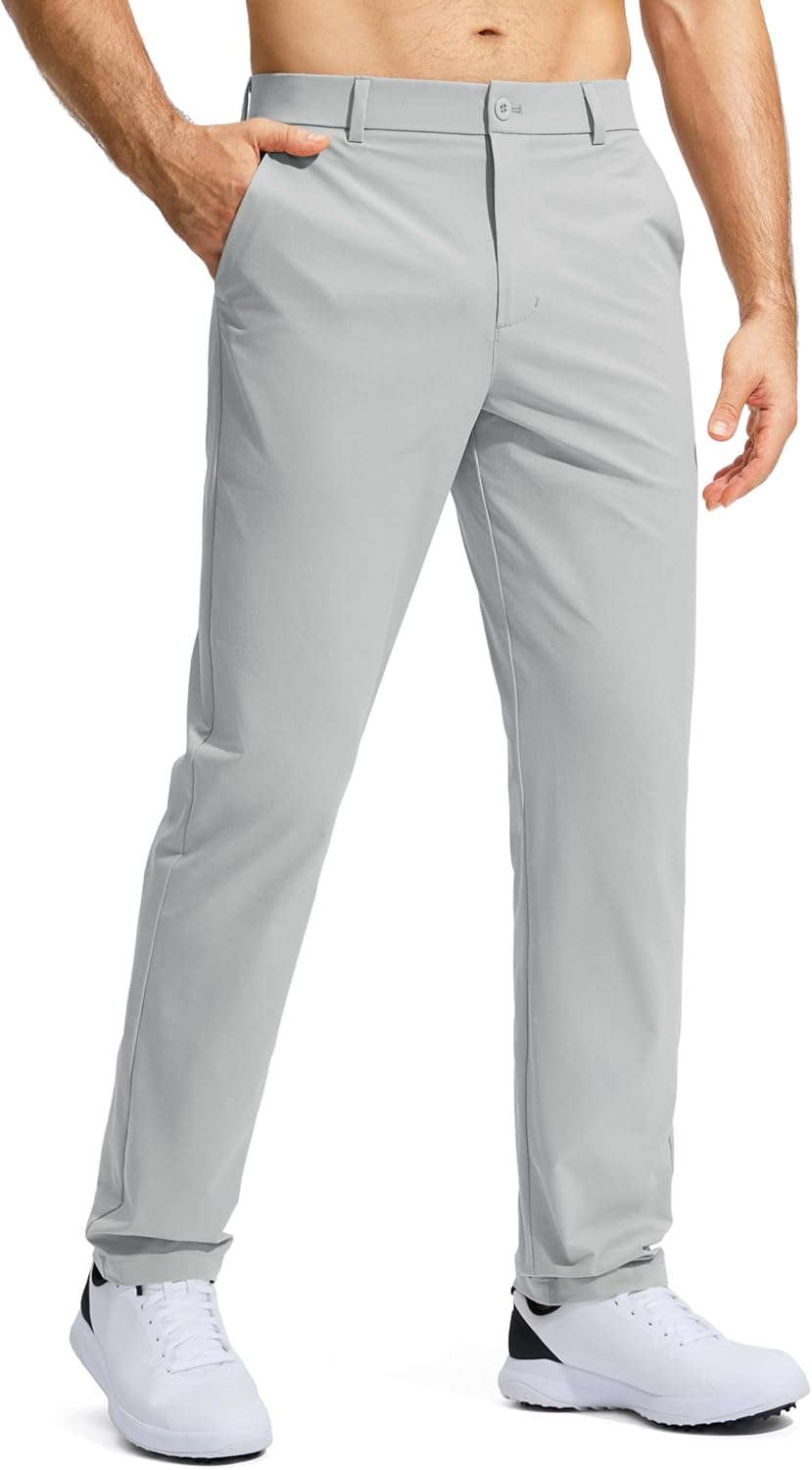 Pudolla Men's Golf Pants - Lightweight Quick-Dry Casual Slacks with Pockets | Available in 30"/32"/34" Sizes