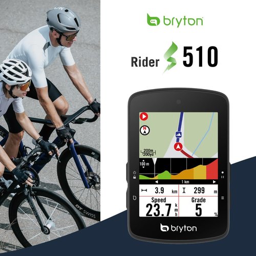 Bryton Rider S510 2.8 Inch Color LCD Touchscreen GPS Bike/Cycling Computer, Offline USA Map, Compatible with Bike Radar, 30hrs Long Battery Life, Navigation with Turn-by Turn Follow Track Waterproof