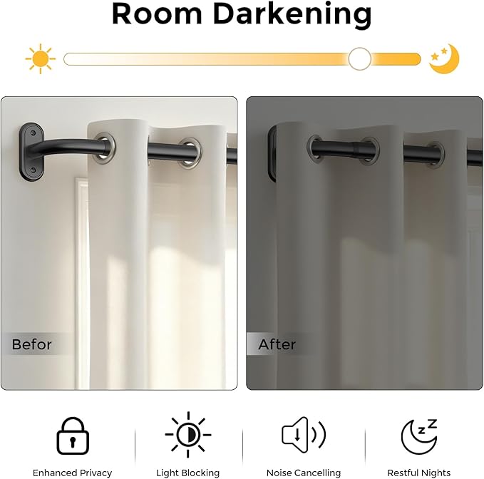 2 Pack Curtain Rods 36-120 Inch, Living Room, Sliding Door