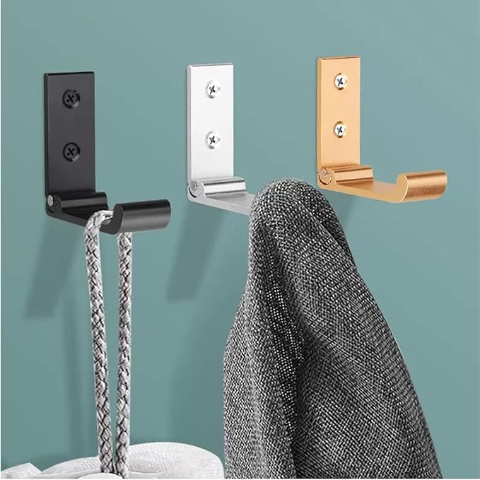 Folding Coat Hooks, Matte Black Wall Hooks