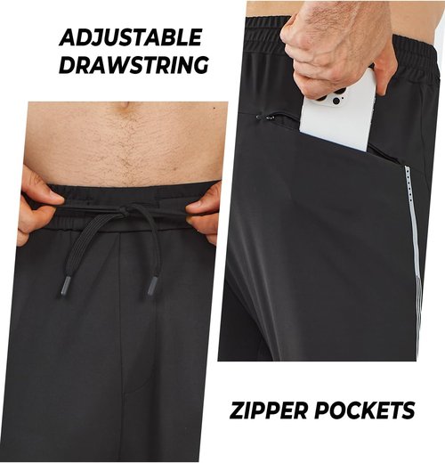 NORTHYARD Men's Athletic Jogger Pants - Comfortable Workout Sweatpants with Zipper Pockets | Gym Track Style