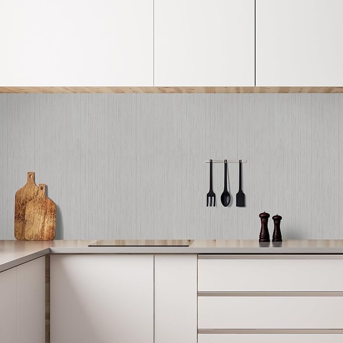 Grey Grasscloth Peel and Stick Wallpaper Texture Contact Paper A Set of 15.7" X