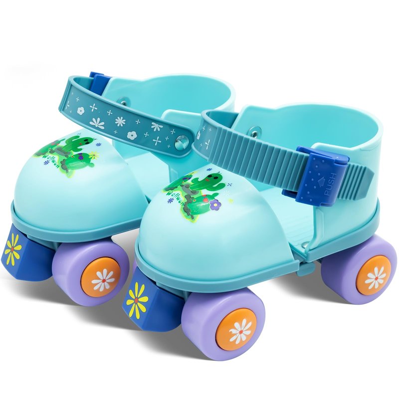 WELLWON Kids Roller Skate for Girls Boys, Adjustable Inline Toddler Rollerskates, Children Beginner Roller Skates Quad-Style 4 Wheel for Indoor Outdoor Sports, Easy Training