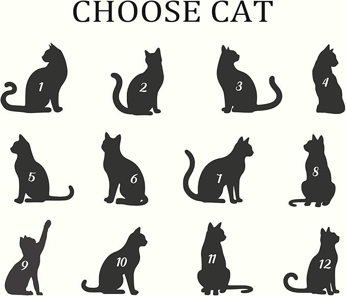 Personalized Cat Memorial Suncatcher – Custom Name & Cat Silhouette with Multiple Background Options, Pet Loss Sympathy Gift, Memorial Keepsake for Cat Lovers (Up to 3 Pets)