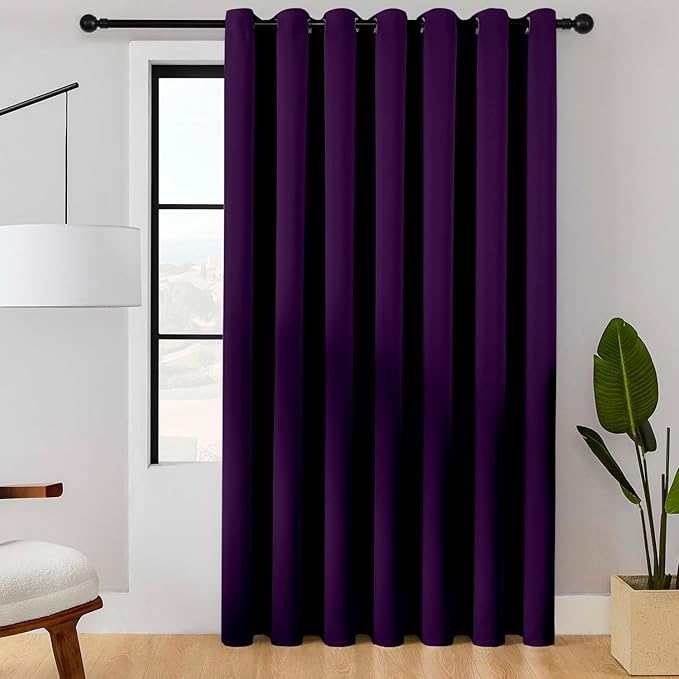 ChrisDowa Room Divider Curtain 120 Inches Long, Wide Blackout Sliding Door