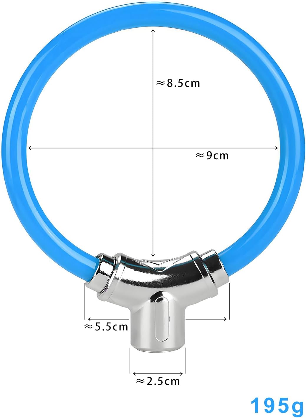 Skiennix Bicycle Cable Lock - Durable Blue Steel with Keys for Enhanced Security