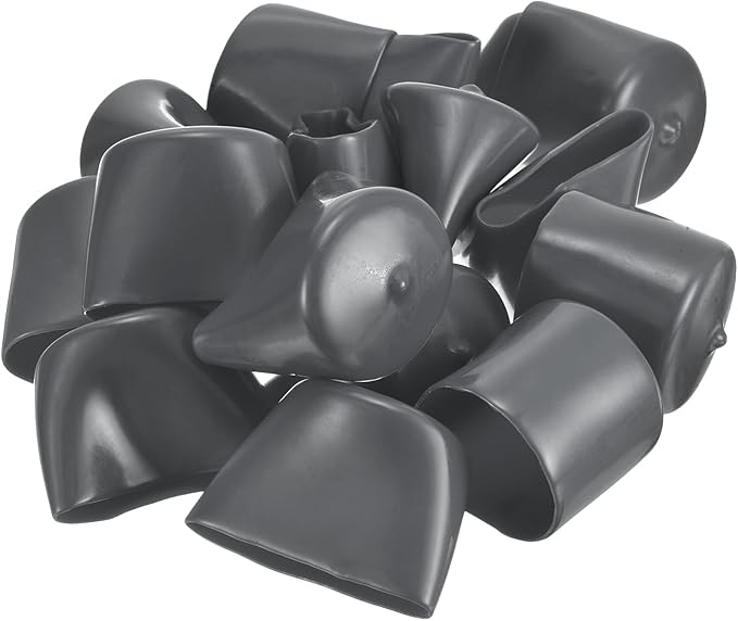 uxcell 20pcs Rubber End Caps 41mm ID Vinyl Round Tube Bolt Cap Cover Thread Protectors Dark Grey