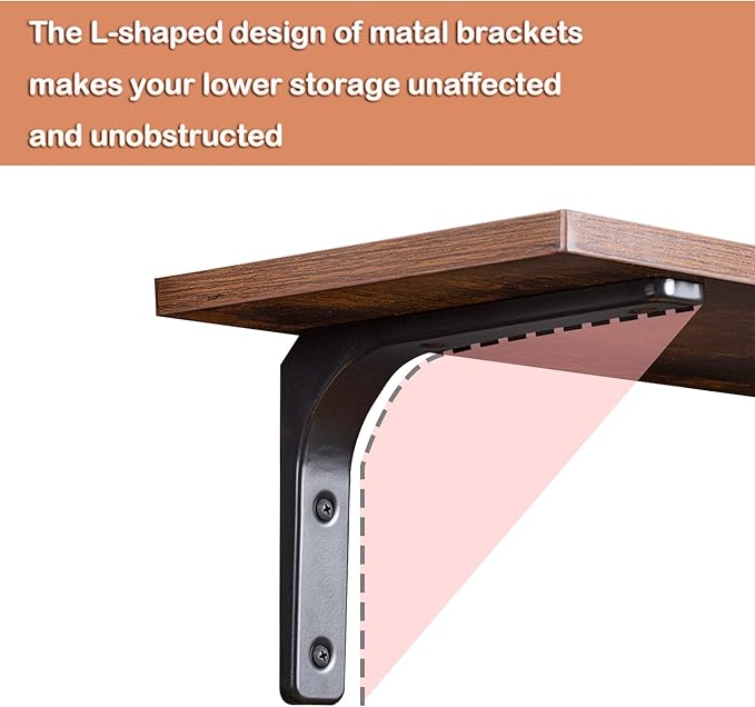 DINZI LVJ Long Wall Shelves, 39.4Inch Wall Mounted Shelves Set of 4, Extra