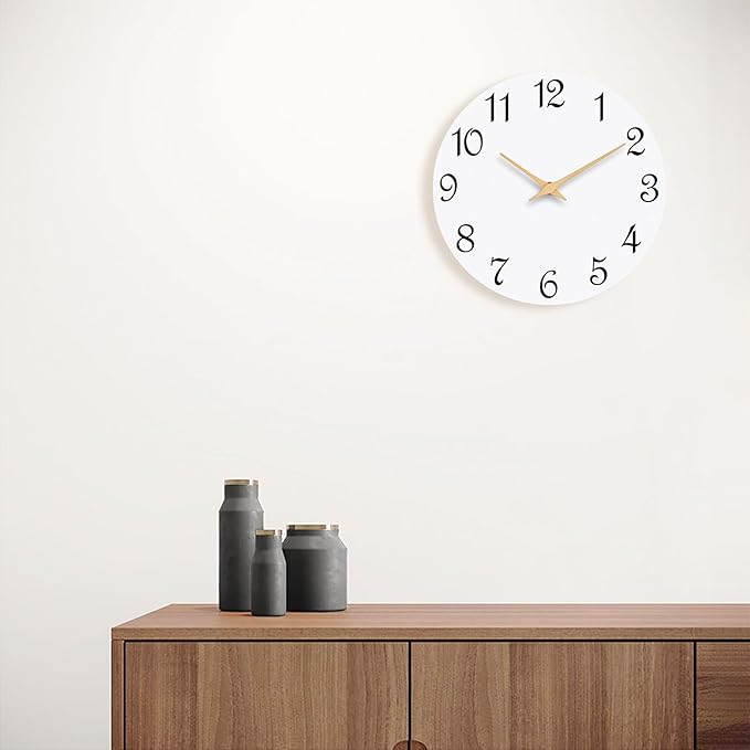 Roymnie Wall Clock, 8 Inch Modern Wall Clocks Battery Operated, Small Silent