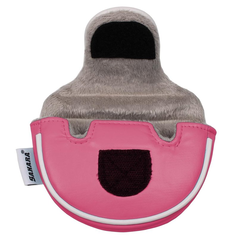Sahara No-Logo Synthetic Leather Mallet Putter Headcover, Pink