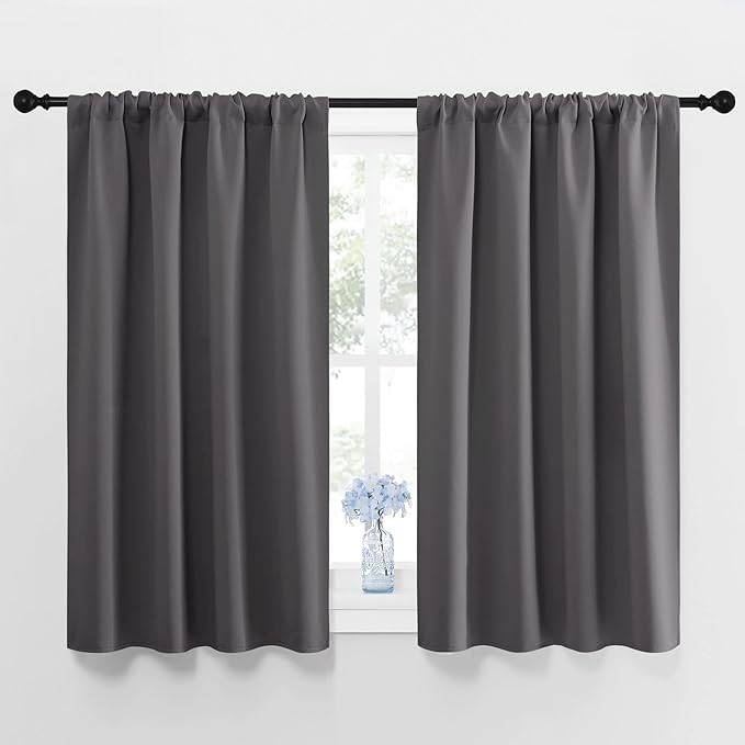 NICETOWN Grey Window Curtains for Bedroom