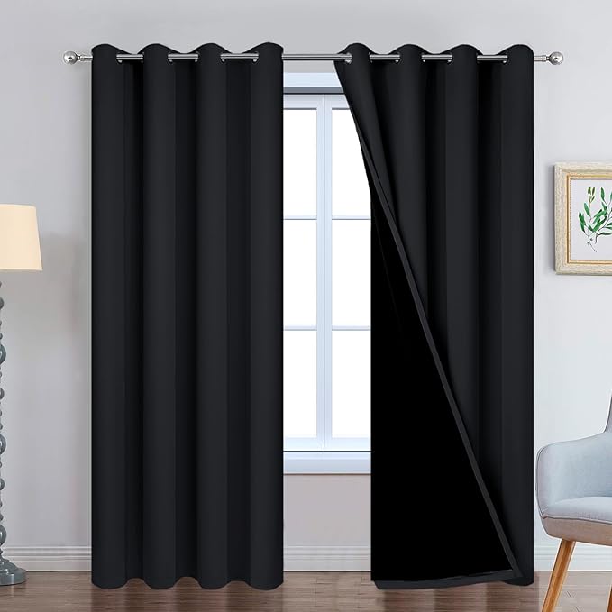 Yakamok 90 Inch Length 100% Blackout Curtains