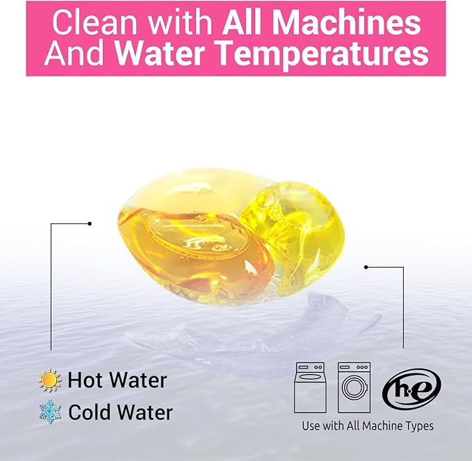 WBM Laundry Detergent Pods, 32 Count | Amber Fall Fragrance | 10 in 1 Laundry pods Detergent Ultra Power Cleaning with Plant-Based Scent, Extra Protection With 4D Stain Remover