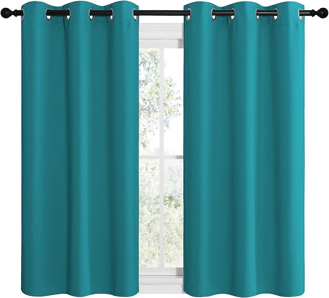 NICETOWN Room Darkening Curtains 48 inch Length 2 Panels, Thermal Insulated