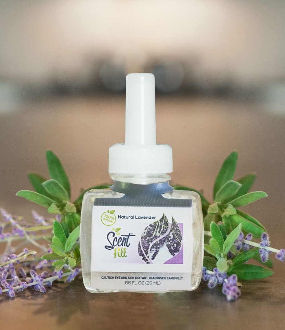 Scent Fill 100% Natural Lavender Plug in Air Freshener, Scented Oil Refills, 3 Refills