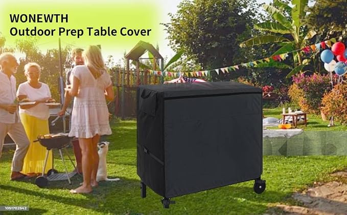 Outdoor Prep Table Cover,40 Inch Waterproof Table Cover for Unitity Cart BBQ Grill Cart,Outdoor Patio Food Cover for Small Table Worktable Metal Table(40"L*24"W*32“H,Black)