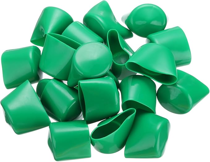 uxcell 20pcs Rubber End Caps 44mm(1 3/4") ID Vinyl PVC Round Tube Bolt Cap Cover Screw Thread Protectors Dark Green