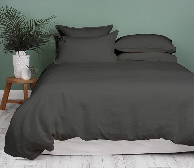 King/Cal. King Duvet Cover 1000 Thread Count 100% Egyptian Cotton Luxury Hotel Quality Dark Grey Quilt Cover & Pillow Sham, 5Pc All Season Duvet Cover Set with Zipper Closure, Corner Ties