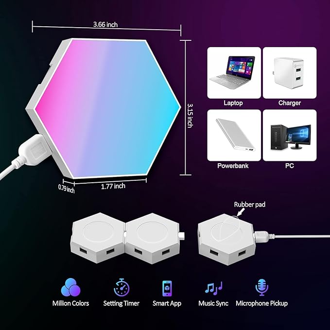 Kangtaixin Hexagon LED Lights 12 Pack