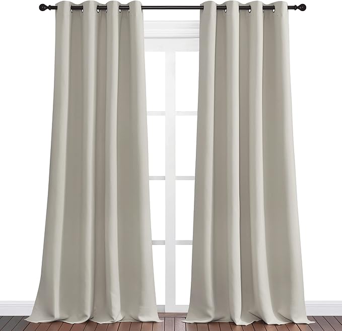 NICETOWN Natural Room Darkening Curtains 102" Long