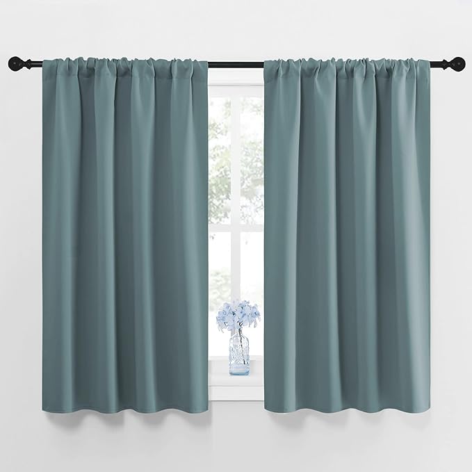 NICETOWN Greyish Blue Blackout Curtains Panels
