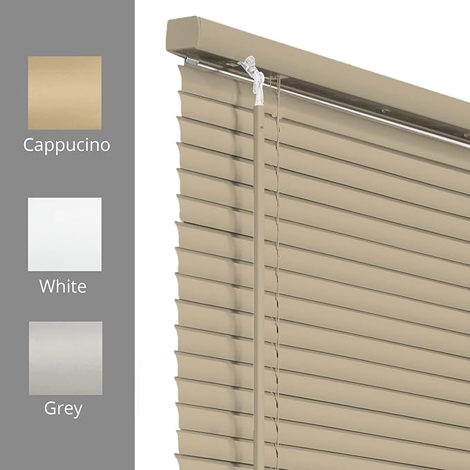 CHICOLOGY Mini Blinds for Indoor Windows – 22"W x 60"H, Cappuccino Horizontal