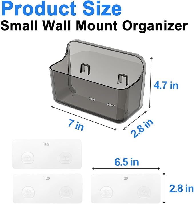 Diesisa 2pc Acrylic Wall Mount Organizer, Adhesive Cabinet Door Organizer