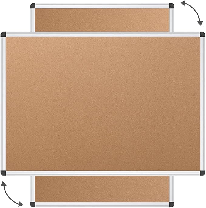 VIZ-PRO Large Cork Bulletin Board, 72 X 48 Inches, Wall-Mounted Corkboard