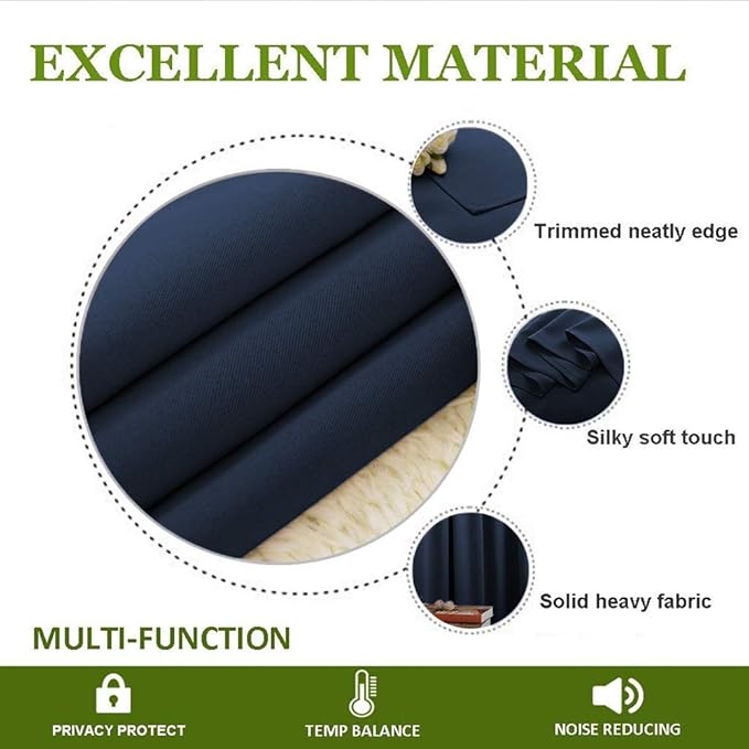 NICETOWN Blackout Draperies Curtains, All Season Thermal Insulated Solid