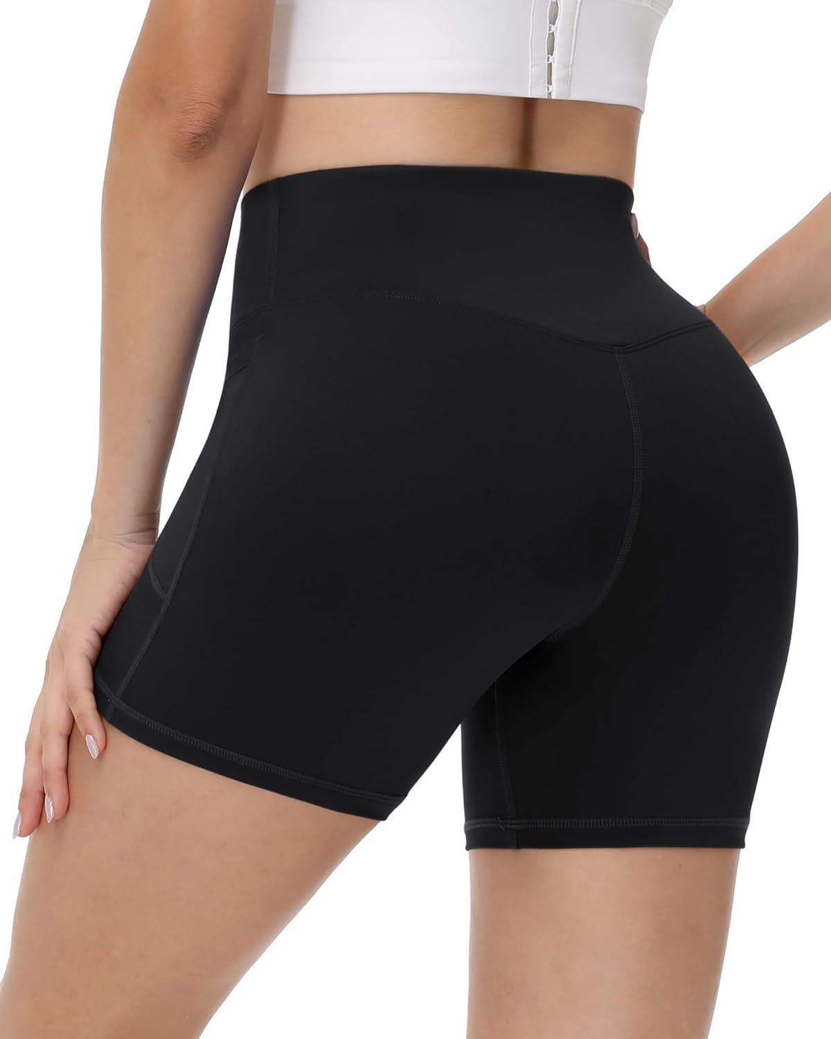 Runhit Biker Shorts for Women - High Waisted Yoga & Workout Spandex with Pockets | 8''/5''/3'' Options
