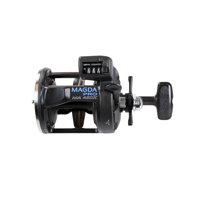Okuma Magda Pro Line Counter Levelwind Trolling Reel, Small, Black/Silver, MA-20DX