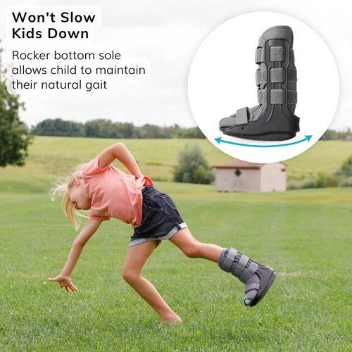 BraceAbility Pediatric Walking Boot - Children's Medical Walker CAM Orthopedic Support Shoe for Youth Ankle Break Injury, Kid's Stress Metatarsal Bone Fracture, Broken Foot or Toe Recovery Cast (XL)