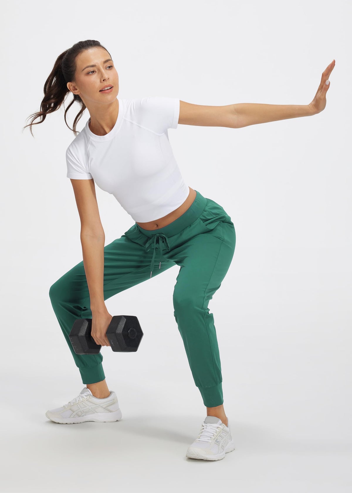 Libin Women's Joggers Pants Athletic Dance Sweatpants with Pockets Running Tapered Casual Pants for Workout,Lounge, Green L