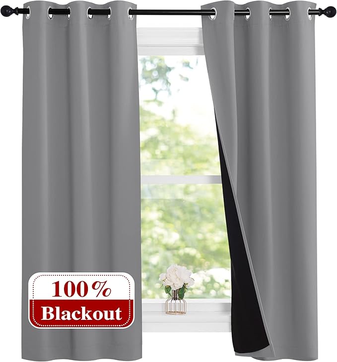 NICETOWN Noise and Lights Block Out Curtains, Thermal Insulated 100% Blackout