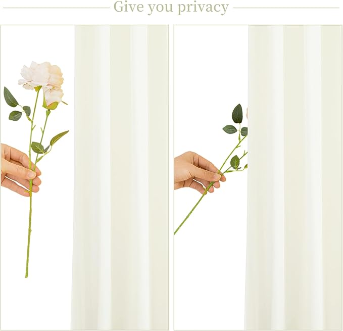 4 Panels Ivory Backdrop Curtain for Wedding Parties Wrinkle Free Ivory Photo Curtains Backdrop Drapes Fabric Decoration for Baby Shower Photoshoot 20ft(W) x 10ft(H)
