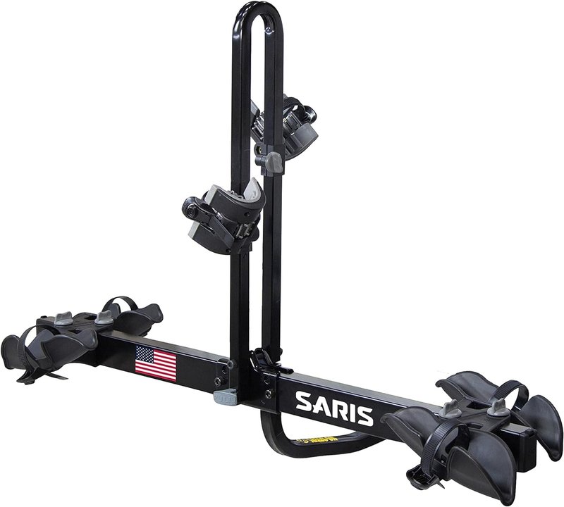 Saris Freedom 2-Bike Hitch Rack – Universal Fit for All Bike Types, 1¼" & 2" Receivers, 120 lb Capacity, Compact Design, Secure Ratcheting Straps