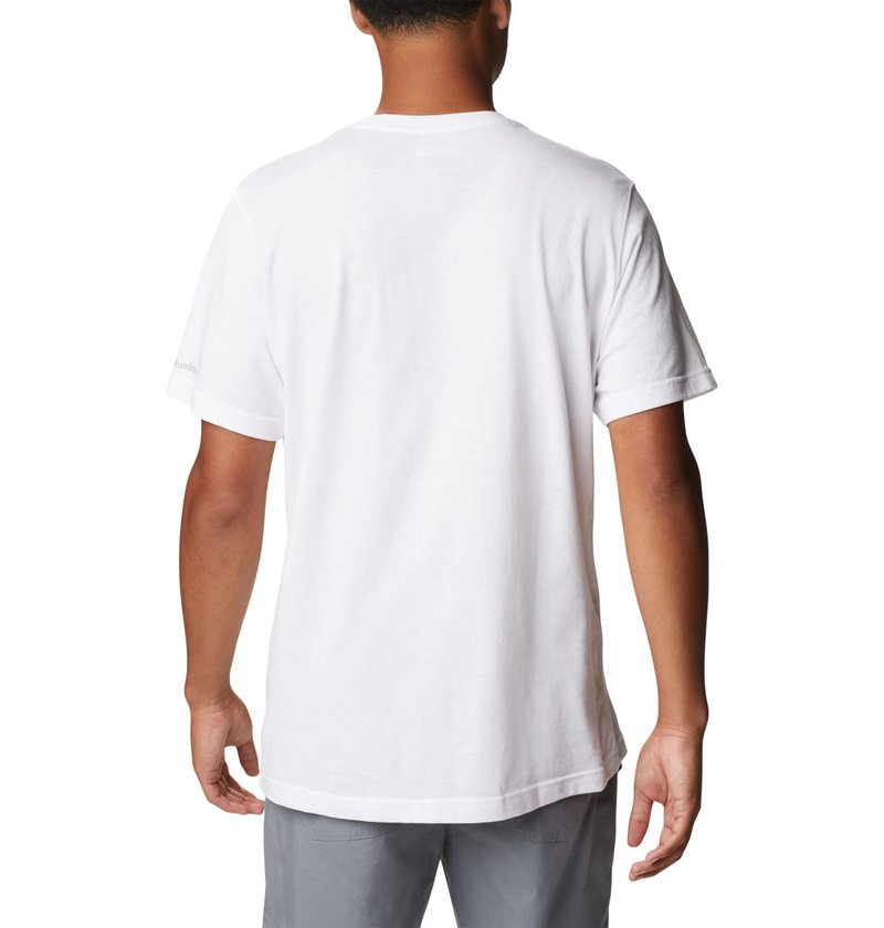 Columbia Men's Thistletown Hills Graphic Short Sleeve, White/Wanderland Graphic, X-Large