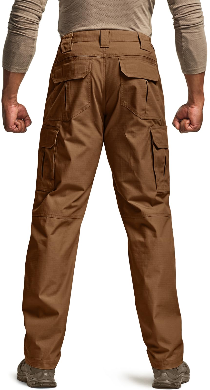CQR Men's Tactical Pants, Water Resistant Ripstop Cargo Pants, Lightweight EDC Work Hiking Pants, Outdoor Apparel, Raider Copper Brown, 40W x 34L