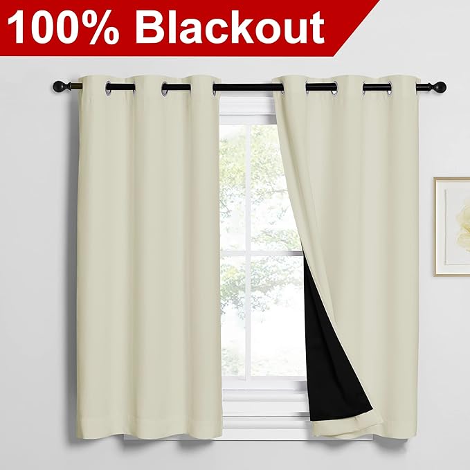 NICETOWN Warm Curtains for Winter, Bedroom Full Blackout Curtain Panels