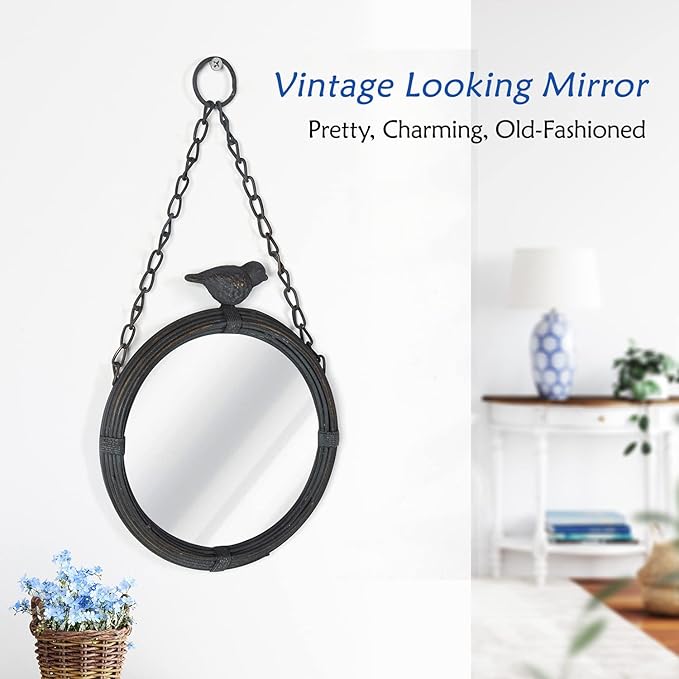 NIKKY HOME Shabby Chic Small Wall Mirrors Decor Decorative Metal Framed Hanging