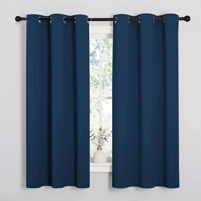 NICETOWN Room Darkening Curtains 63 inch Length 2 Panels, Thermal Insulated