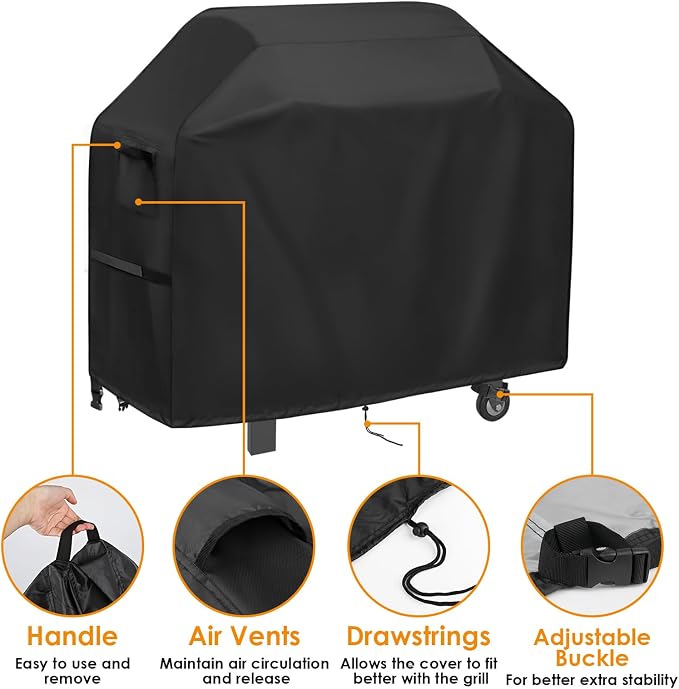 Grill Cover for Blackstone Pro Series 2 Burner 22 Inch Griddle with Double Shelf, Outdoor Waterproof BBQ Covers for Model 2165 2414, Propane Gas Grill Cover