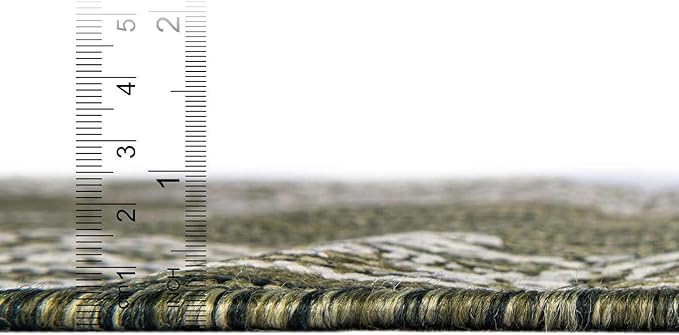 Unique Loom Outdoor Traditional Collection Area Rug - Antique (10' x 14' 1" Rectangle Green/Ivory)